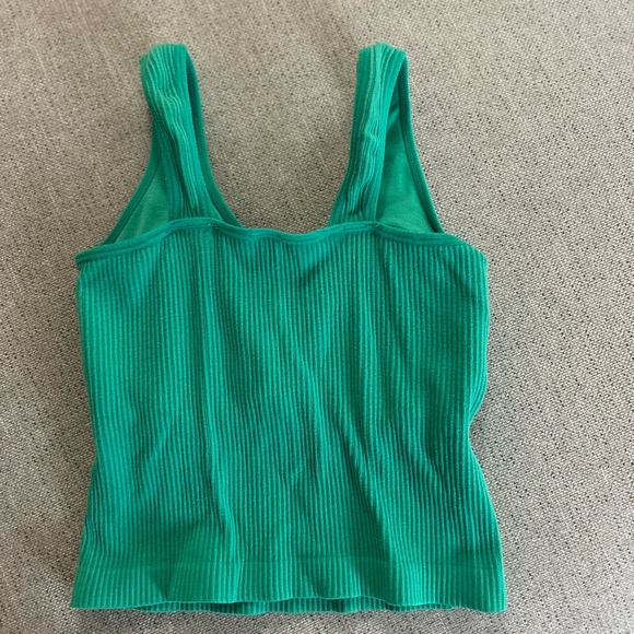 Green Ribbed Tank Top - Picture 2 of 2
